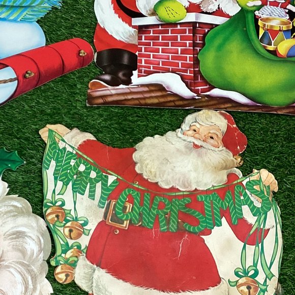 Vintage Christmas Cardboard Cutout Decorations Mid Century - Picture 2 of 12